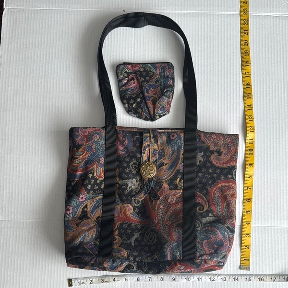 Colourful handmade tote bag with flap button closure - Picture 6 of 7